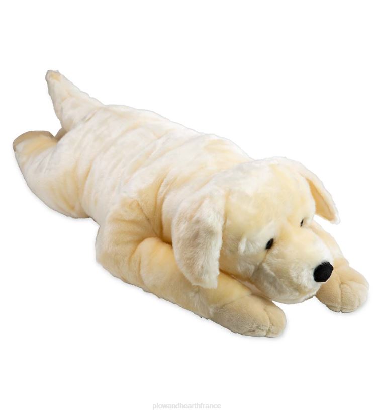 Plow & Hearth articles ménagers oreiller de corps animal câlin en peluche labrador retriever - laboratoire de chocolat 0BNZ2343