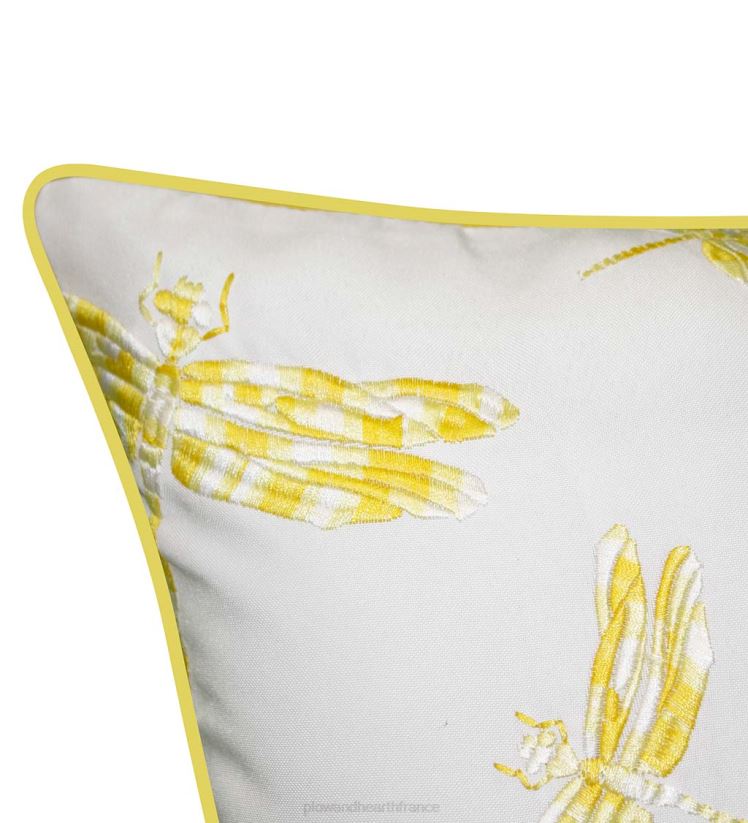 Plow & Hearth articles ménagers oreiller lombaire libellule brodé intérieur/extérieur - marine 0BNZ1252