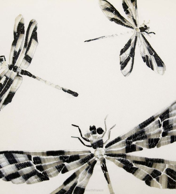 Plow & Hearth articles ménagers oreiller lombaire libellule brodé intérieur/extérieur - marine 0BNZ1252