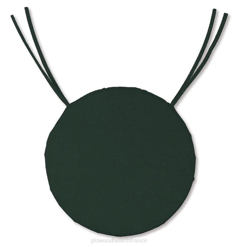 Plow & Hearth articles ménagers coussin de chaise rond classique en polyester avec attaches, épaisseur 16" x 2" - vert forêt 0BNZ1211