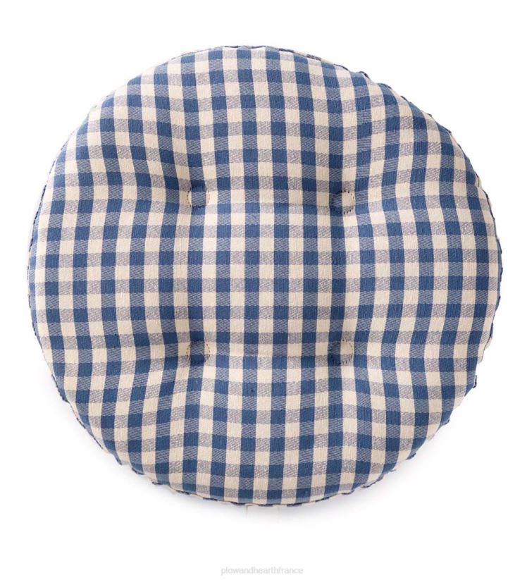 Plow & Hearth articles ménagers coussin de tabouret de bar vichy antidérapant - noir 0BNZ2316