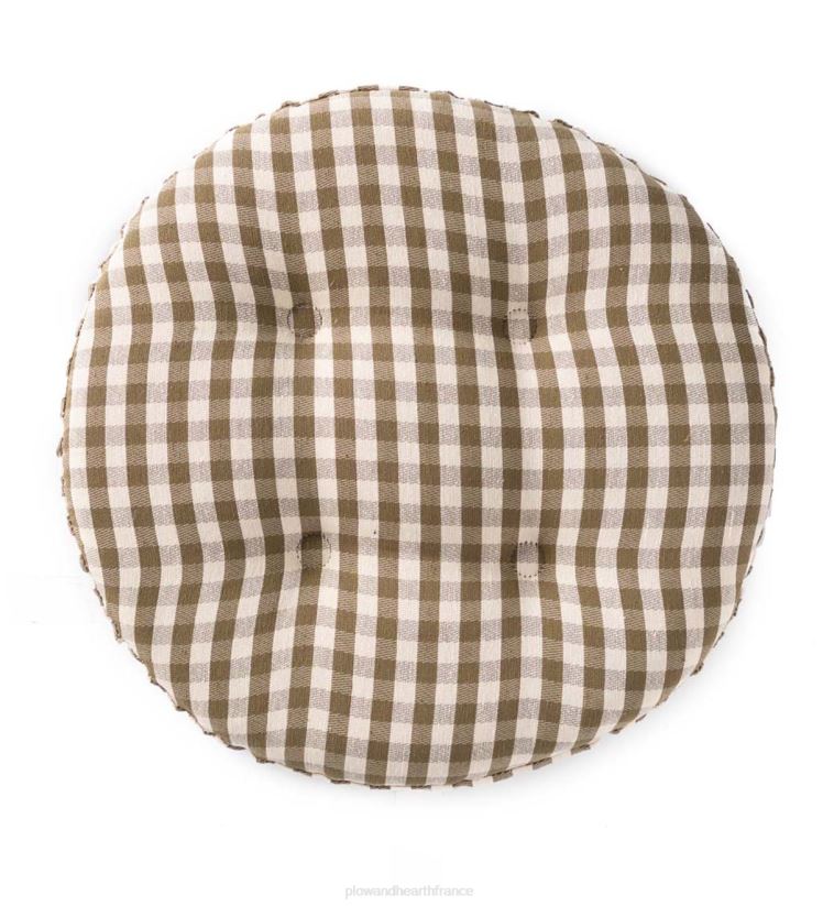 Plow & Hearth articles ménagers coussin de tabouret de bar vichy antidérapant - noir 0BNZ2316