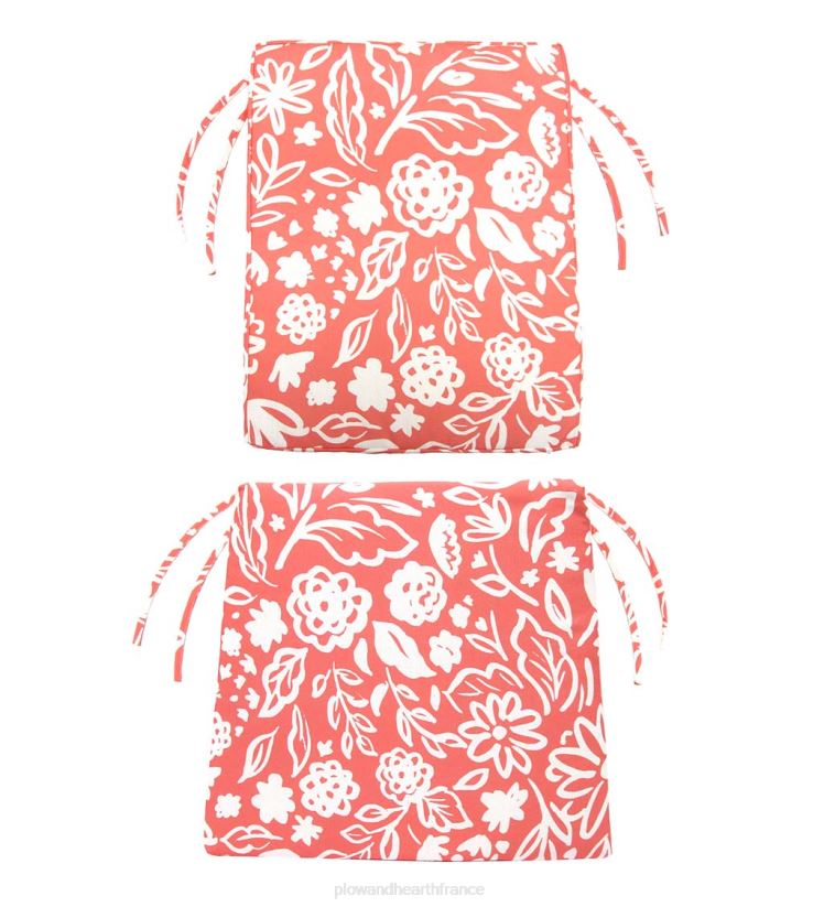 Plow & Hearth articles ménagers coussins de chaise berçante classiques en polyester avec attaches - croquis floral blush 0BNZ1193