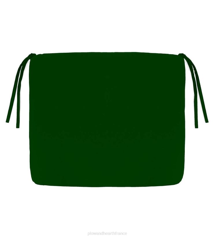 Plow & Hearth articles ménagers coussins de chaise classiques en polyester avec attaches, 19 3/4"x 17 1/2"x 3" - vert forêt 0BNZ1215