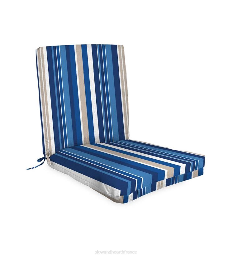 Plow & Hearth articles ménagers coussins de chaise classiques en polyester, conception à charnières avec attaches 0BNZ3210