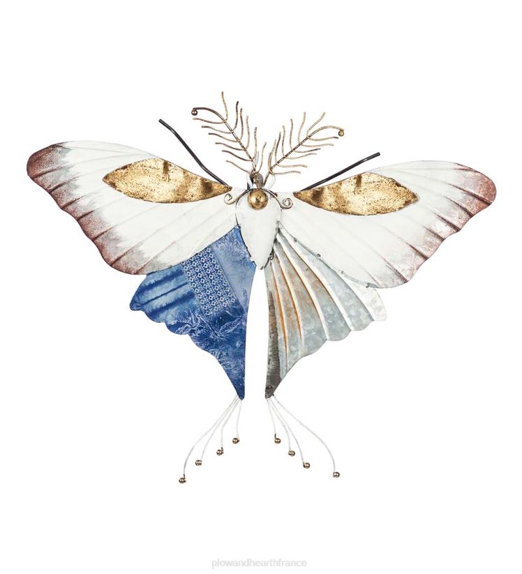 Plow & Hearth articles ménagers art mural de papillon de nuit géant en métal - rose 0BNZ1648