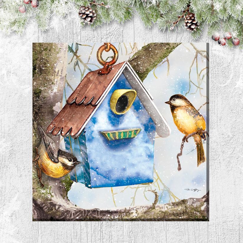 Plow & Hearth articles ménagers art mural sur toile intérieur/extérieur maison d'hiver 0BNZ1637