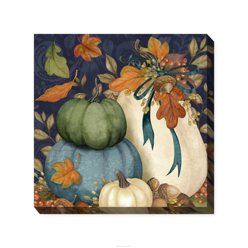Plow & Hearth articles ménagers art mural sur toile intérieur/extérieur récolte de citrouilles 0BNZ1645