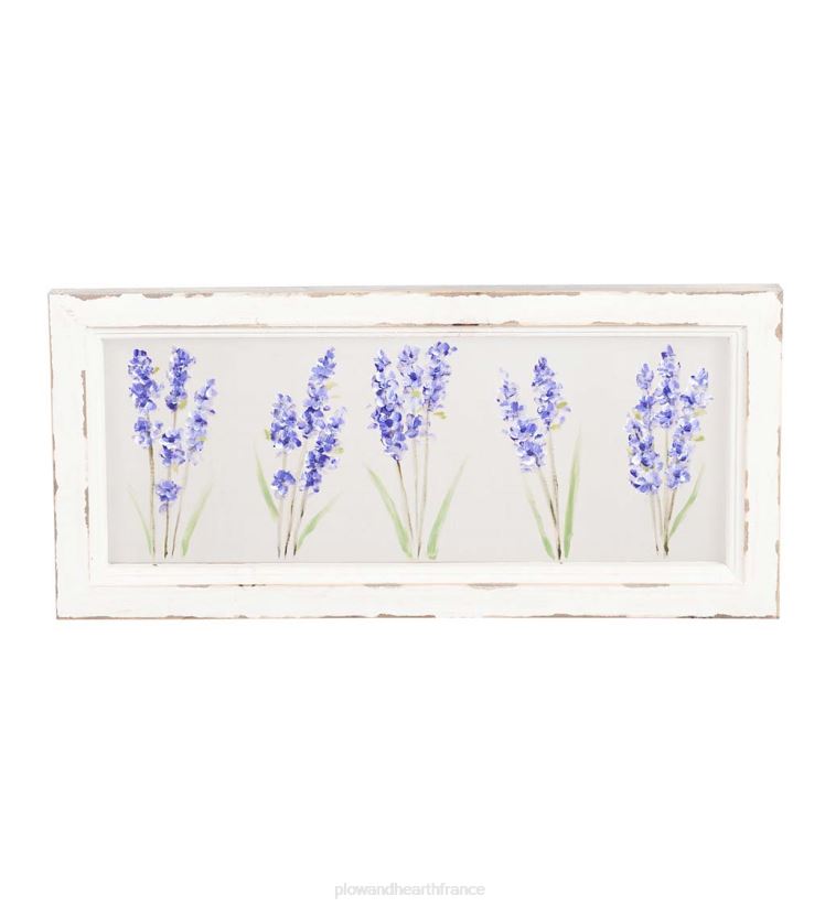 Plow & Hearth articles ménagers décor mural à cadre en bois avec paravent lilas peint à la main 0BNZ2509