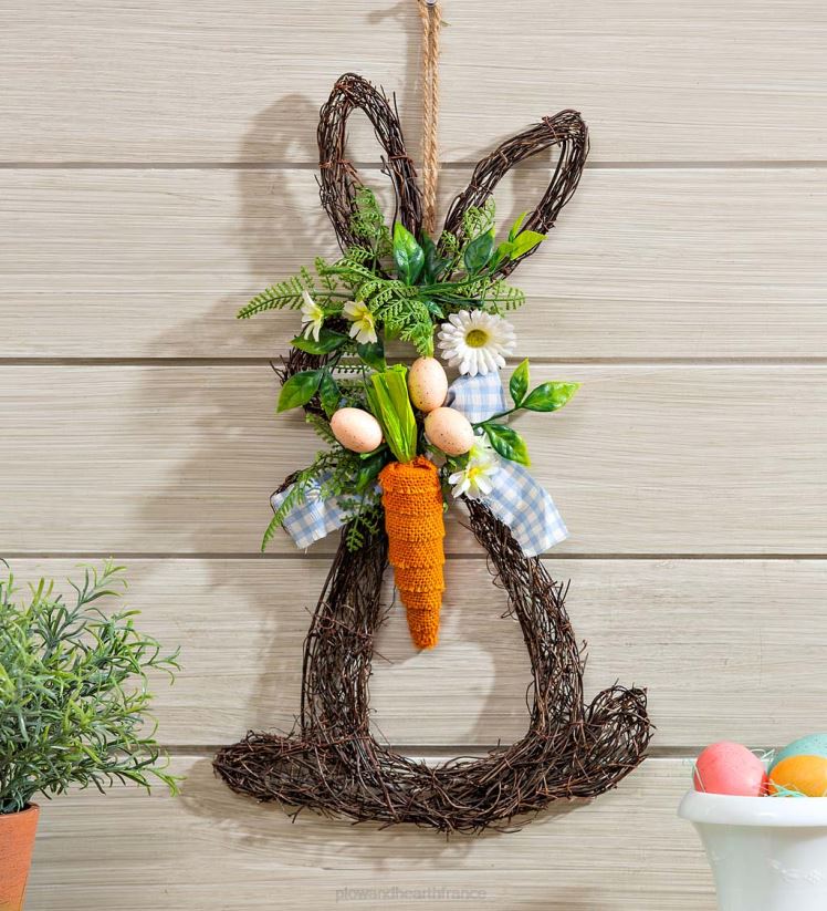 Plow & Hearth articles ménagers décoration murale suspendue lapin twiggy 0BNZ2451