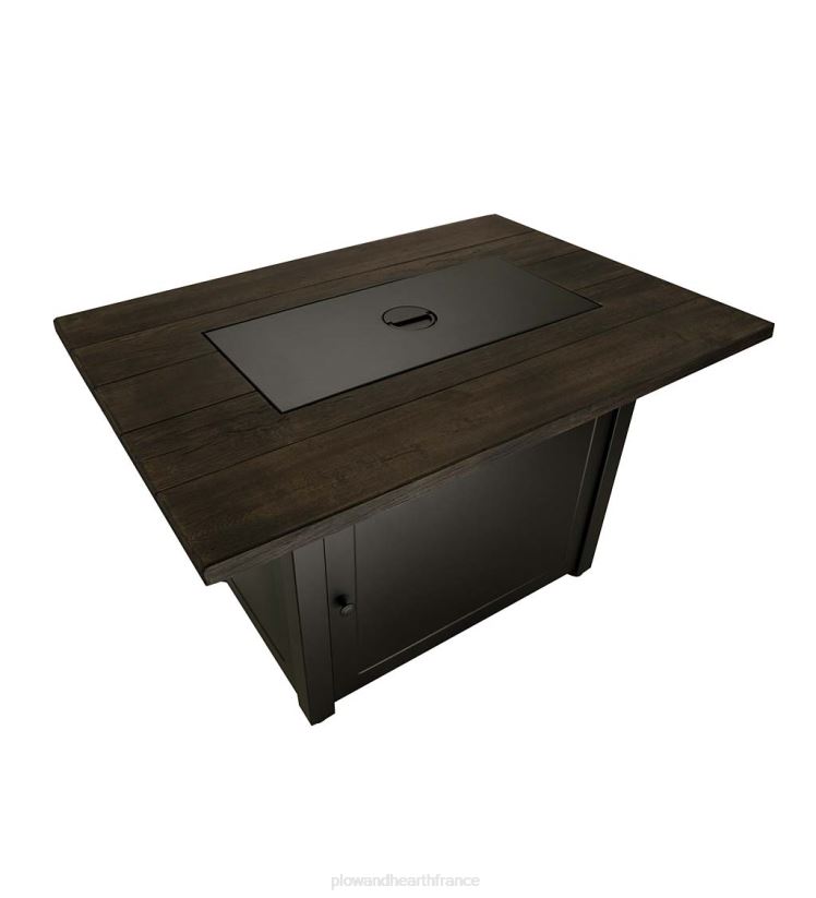 Plow & Hearth articles ménagers Foyer au gaz propane Kamden avec plateau en faux bois et pierres en verre 0BNZ1609