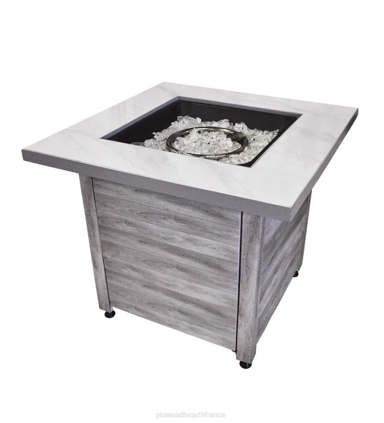 Plow & Hearth articles ménagers Foyer au gaz propane tidewater avec insert de table, verre à feu et couvercle 0BNZ1621