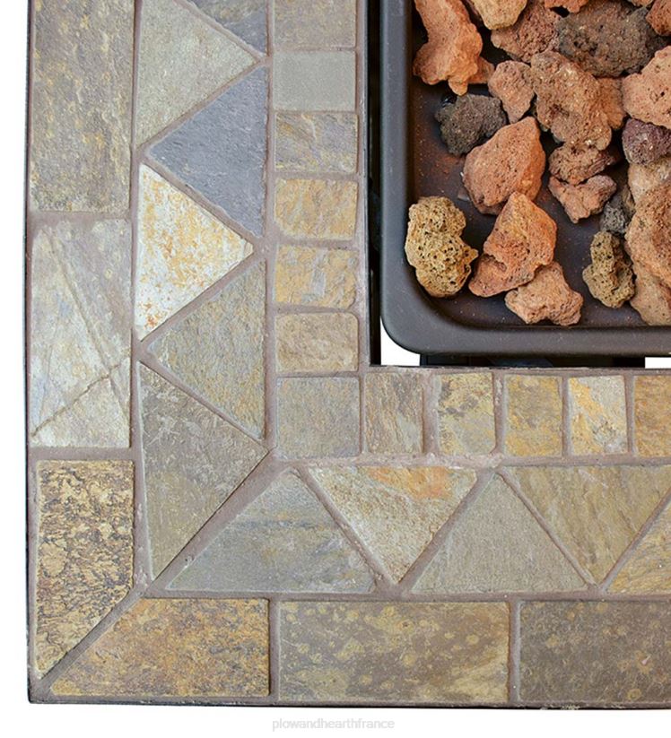 Plow & Hearth articles ménagers Foyer extérieur au gaz GPL dolan avec dessus en tuiles d'ardoise, 30