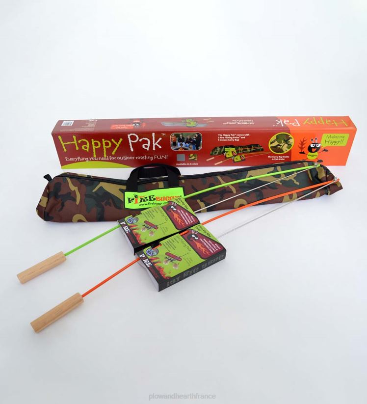 Plow & Hearth articles ménagers Rôtissoires à canne à pêche pour cuisson au feu de camp 3 pièces avec ensemble de sacs camouflage - camouflage 0BNZ1629