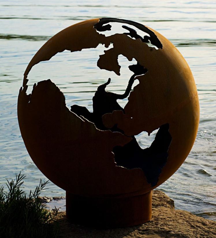 Plow & Hearth articles ménagers art de foyer de fabrication américaine troisième foyer de globe de roche 0BNZ1605