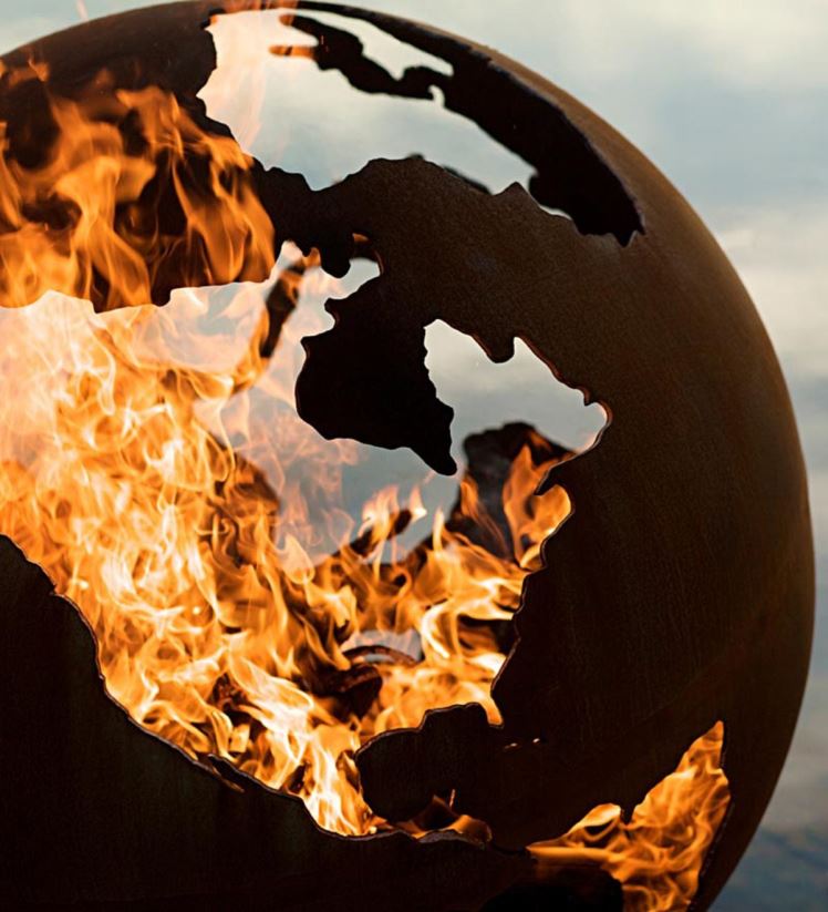 Plow & Hearth articles ménagers art de foyer de fabrication américaine troisième foyer de globe de roche 0BNZ1605