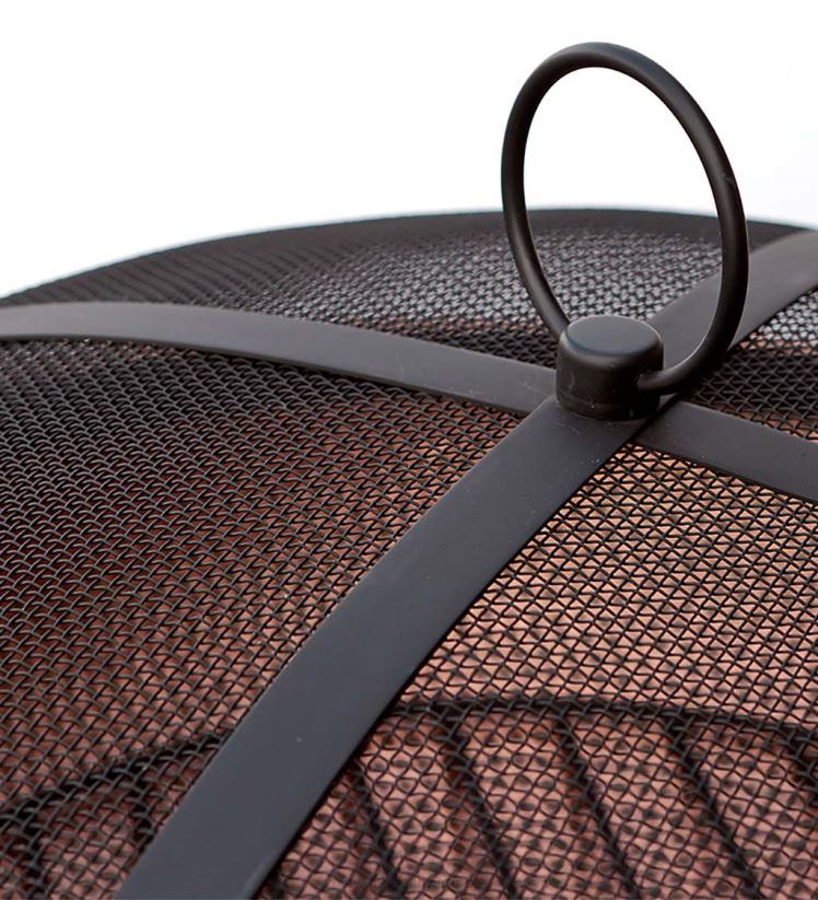 Plow & Hearth articles ménagers foyer en cuivre martelé avec couvercle se transformant en table 0BNZ1592