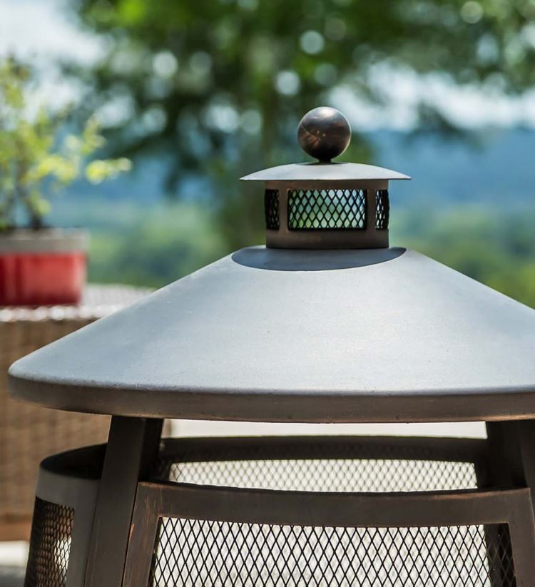 Plow & Hearth articles ménagers grand foyer en bronze avec cheminée 0BNZ1603