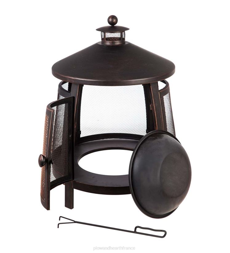 Plow & Hearth articles ménagers grand foyer en bronze avec cheminée 0BNZ1603