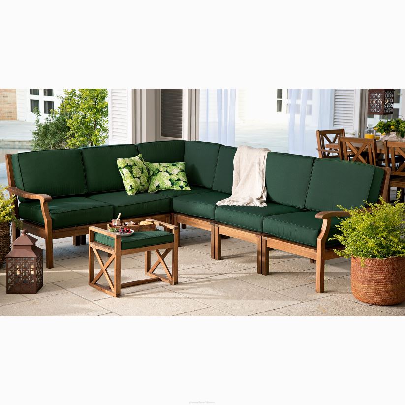 Plow & Hearth articles ménagers Chaise sectionnelle Claremont avec accoudoir droit avec coussins - marine minuit 0BNZ3212