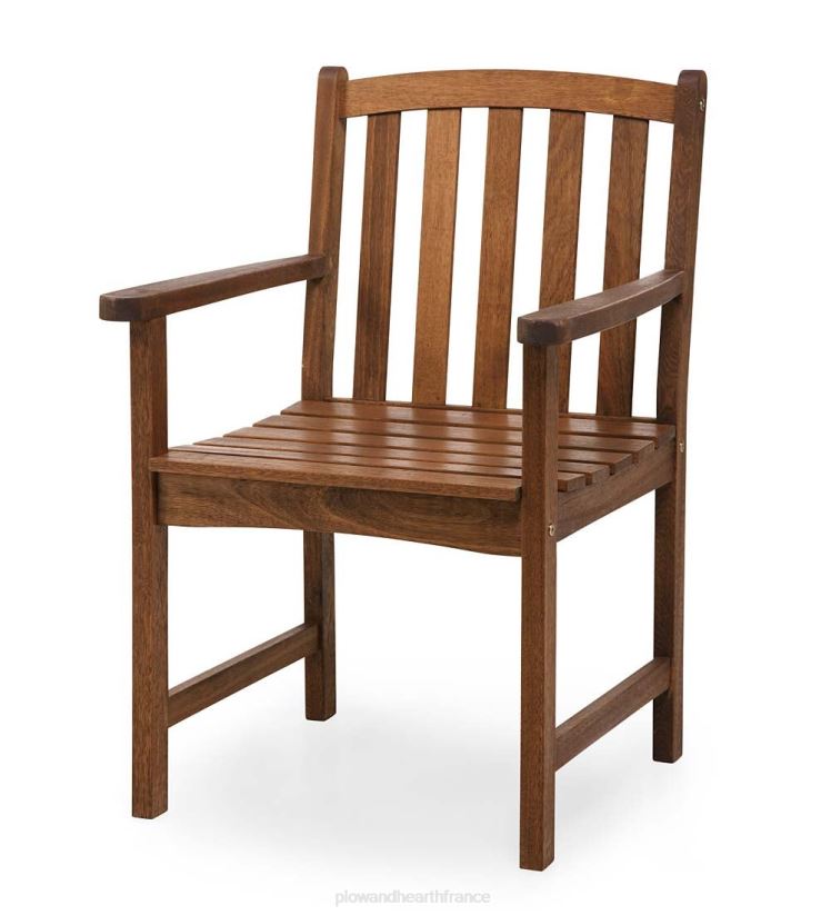 Plow & Hearth articles ménagers Collection de mobilier d'extérieur Lancaster, table ovale en bois d'eucalyptus et 6 chaises 0BNZ1095