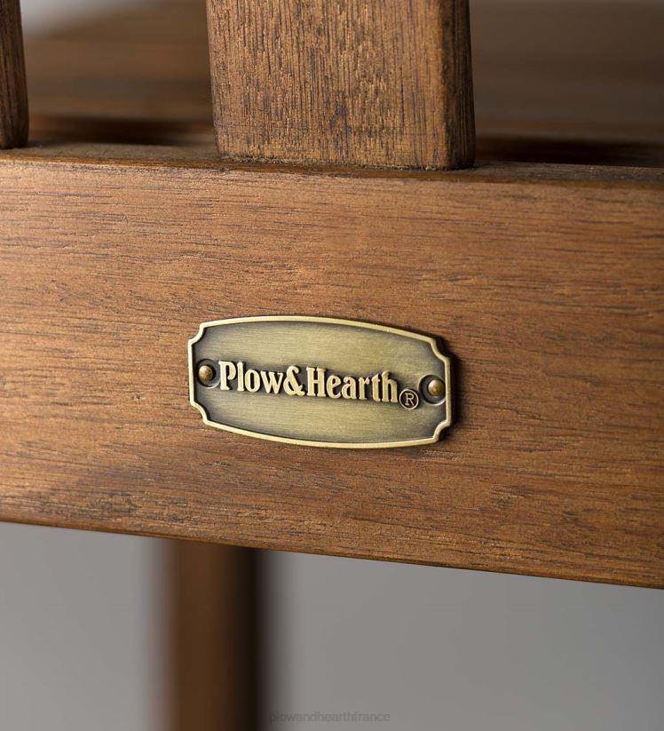 Plow & Hearth articles ménagers Collection de mobilier d'extérieur Lancaster, table ronde en bois d'eucalyptus et 4 chaises 0BNZ1086