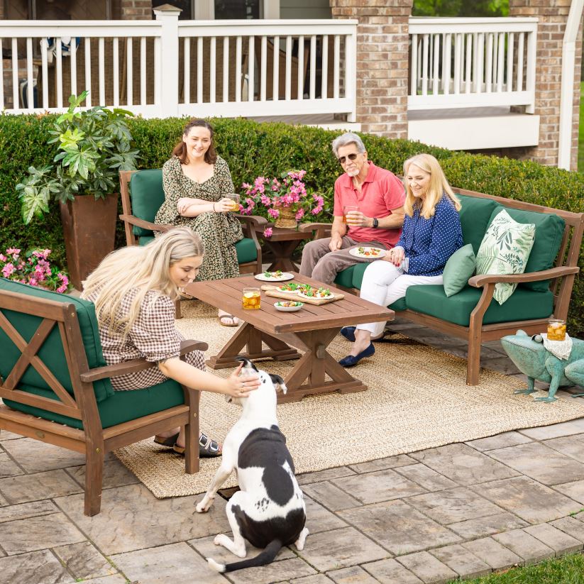 Plow & Hearth articles ménagers Collection de sièges Claremont, mobilier d'extérieur en bois d'eucalyptus 0BNZ1090