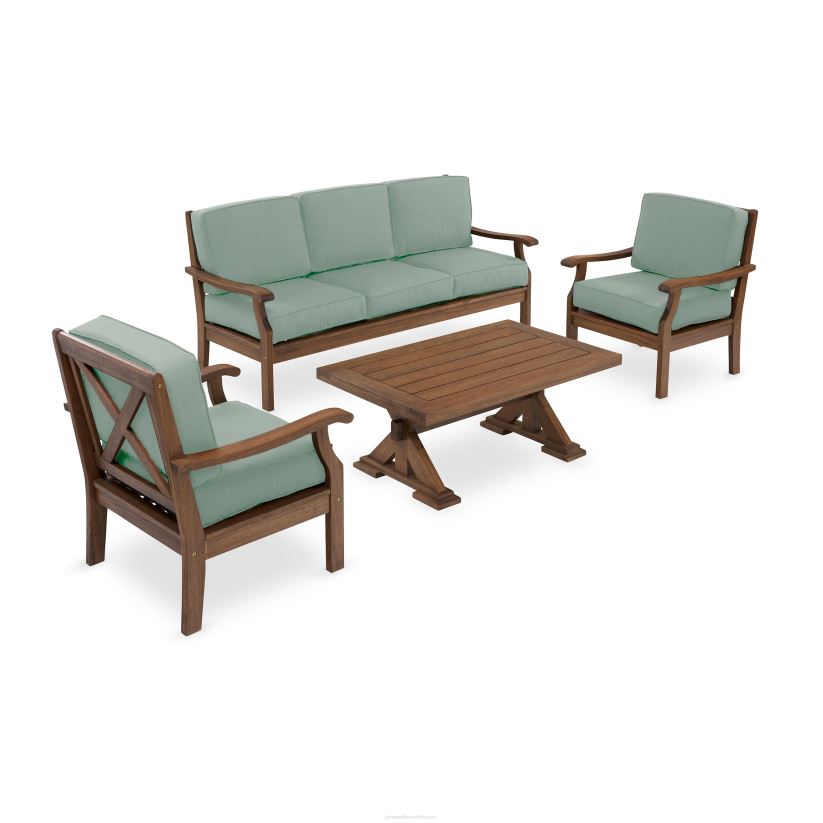 Plow & Hearth articles ménagers Collection de sièges Claremont, mobilier d'extérieur en bois d'eucalyptus 0BNZ1090