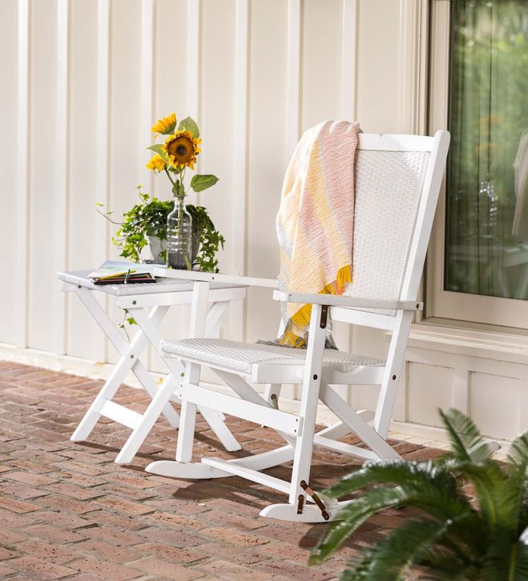 Plow & Hearth articles ménagers Mobilier d'extérieur pliant en eucalyptus Claytor 0BNZ1081