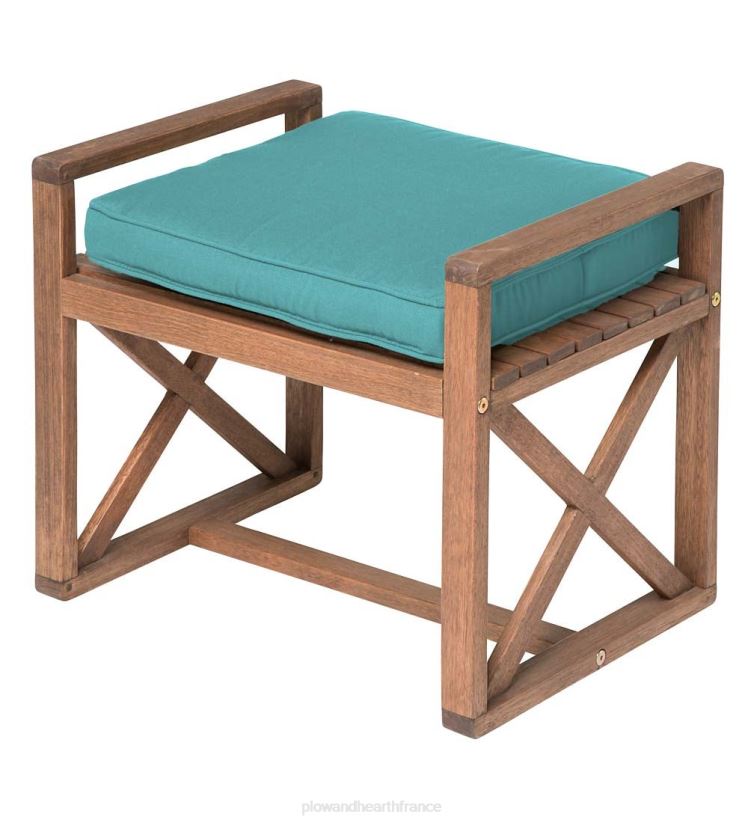 Plow & Hearth articles ménagers Ottoman sectionnel en eucalyptus Claremont avec coussin - marine minuit 0BNZ3193