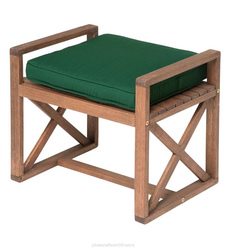 Plow & Hearth articles ménagers Ottoman sectionnel en eucalyptus Claremont avec coussin - marine minuit 0BNZ3193