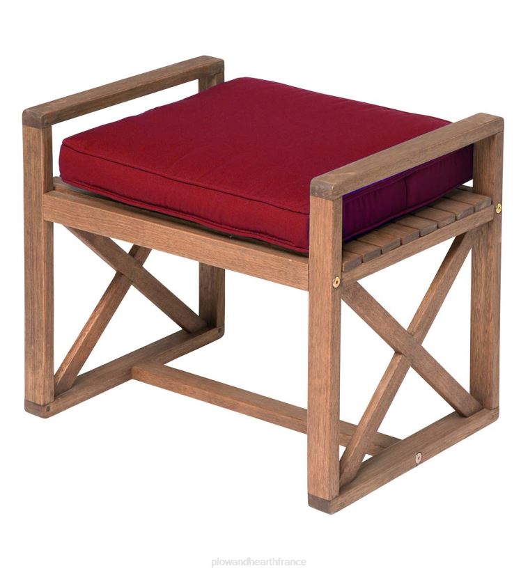 Plow & Hearth articles ménagers Ottoman sectionnel en eucalyptus Claremont avec coussin - marine minuit 0BNZ3193