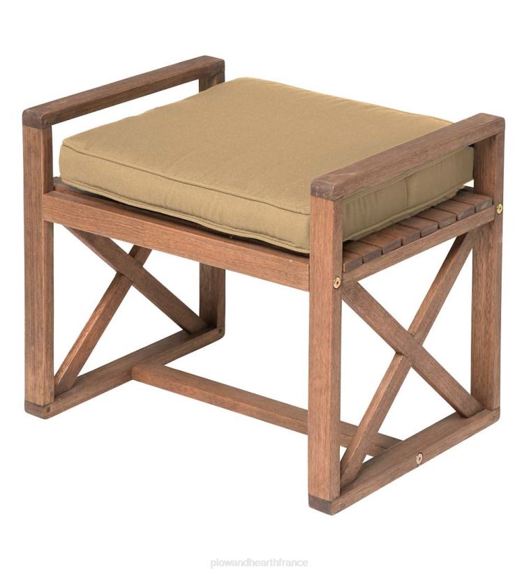 Plow & Hearth articles ménagers Ottoman sectionnel en eucalyptus Claremont avec coussin - marine minuit 0BNZ3193