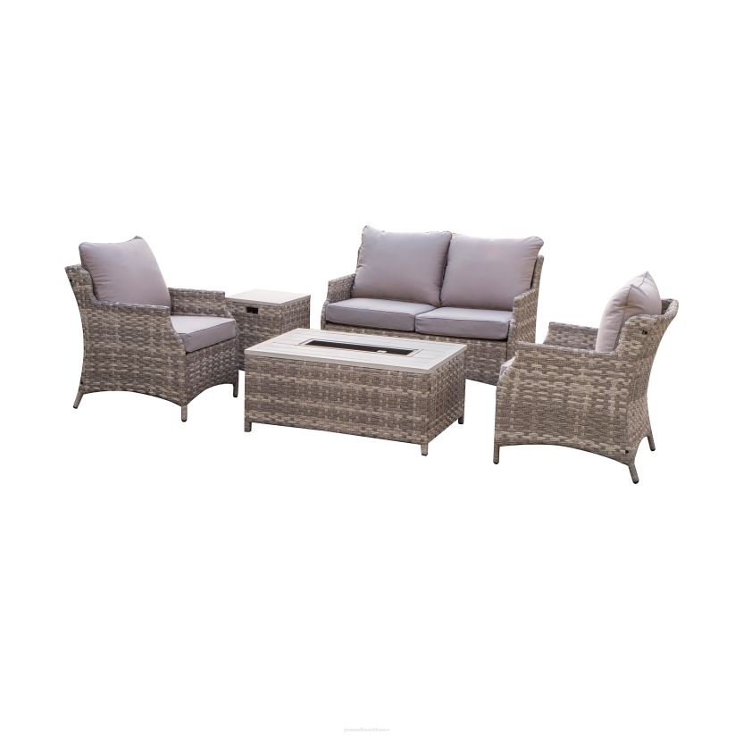 Plow & Hearth articles ménagers St. ensemble de sièges pour patio et foyer en osier Helena, 5 pièces 0BNZ1076