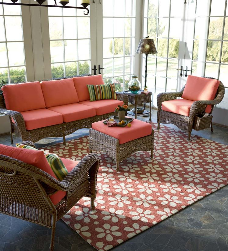 Plow & Hearth articles ménagers Table de bout en osier Prospect Hill avec plateau en verre - bois flotté 0BNZ1155