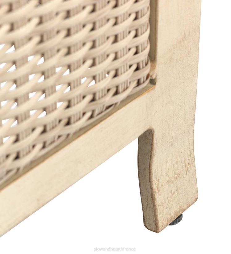 Plow & Hearth articles ménagers Urbanna Driftwood Premium Wicker Ensemble quatre pièces avec coussins – Bleu marine minuit 0BNZ1158