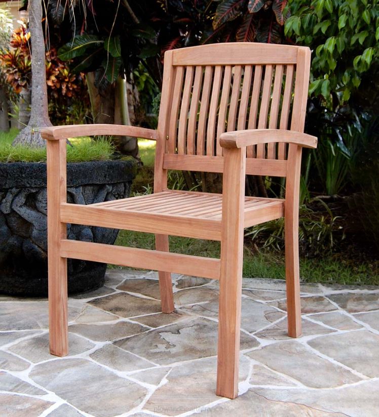 Plow & Hearth articles ménagers chaises en bois de teck, set de 2 0BNZ1121