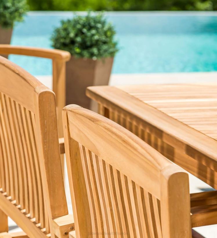 Plow & Hearth articles ménagers chaises en bois de teck, set de 2 0BNZ1121