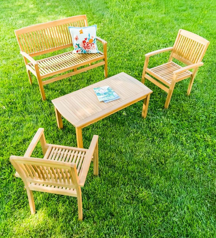 Plow & Hearth articles ménagers chaises en bois de teck, set de 2 0BNZ1121
