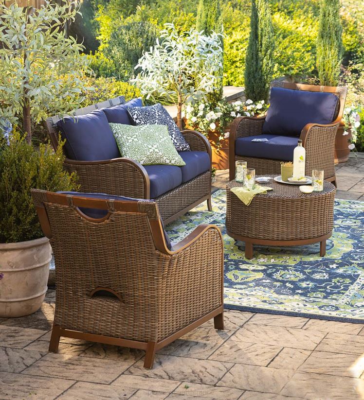 Plow & Hearth articles ménagers collection en osier premium urbanna avec coussins de luxe 0BNZ1089