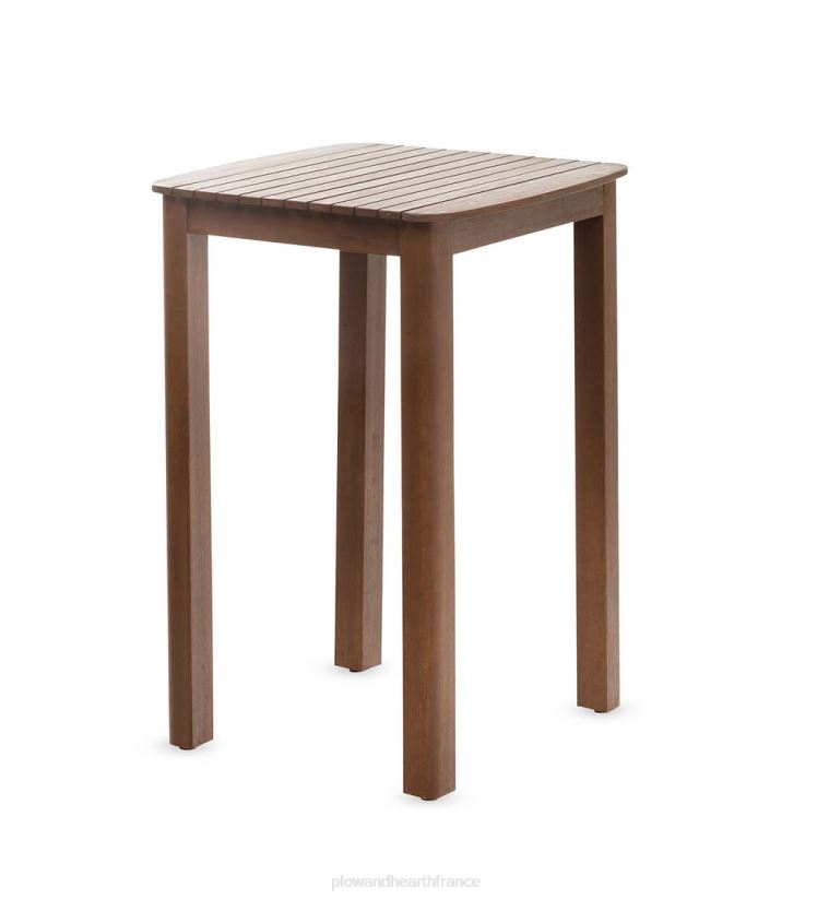 Plow & Hearth articles ménagers ensemble de bar extérieur en eucalyptus Lancaster avec table et 2 tabourets de bar, ensemble 3 pièces - naturel 0BNZ1141