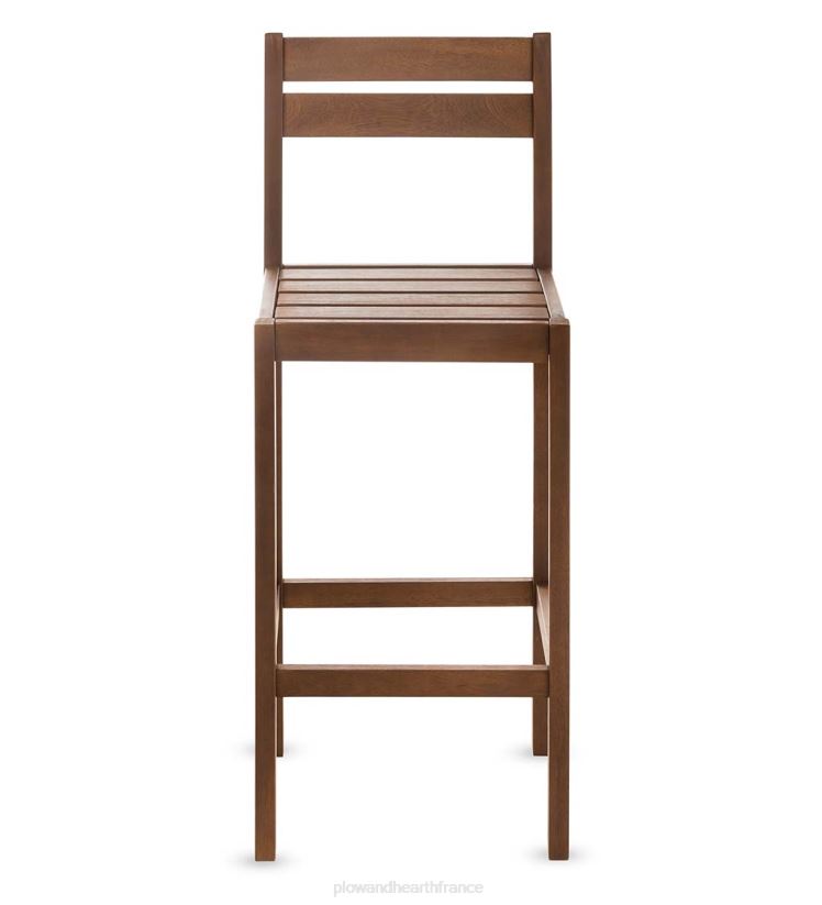 Plow & Hearth articles ménagers ensemble de bar extérieur en eucalyptus Lancaster avec table et 2 tabourets de bar, ensemble 3 pièces - naturel 0BNZ1141