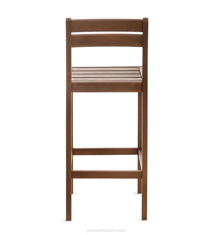 Plow & Hearth articles ménagers ensemble de bar extérieur en eucalyptus Lancaster avec table et 2 tabourets de bar, ensemble 3 pièces - naturel 0BNZ1141