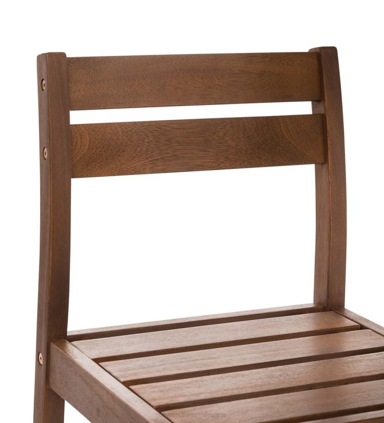 Plow & Hearth articles ménagers ensemble de bar extérieur en eucalyptus Lancaster avec table et 2 tabourets de bar, ensemble 3 pièces - naturel 0BNZ1141