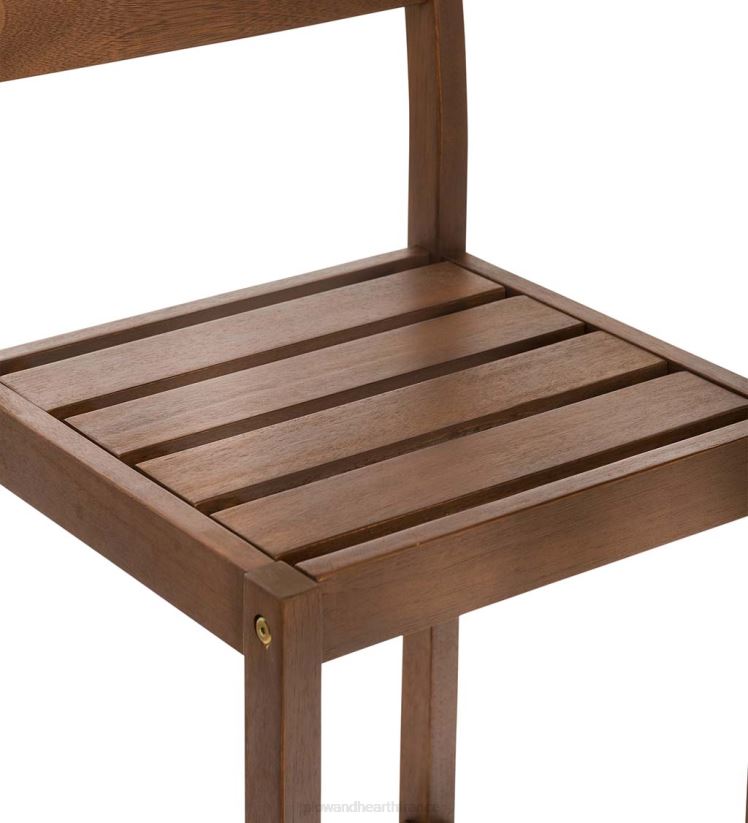 Plow & Hearth articles ménagers ensemble de bar extérieur en eucalyptus Lancaster avec table et 2 tabourets de bar, ensemble 3 pièces - naturel 0BNZ1141