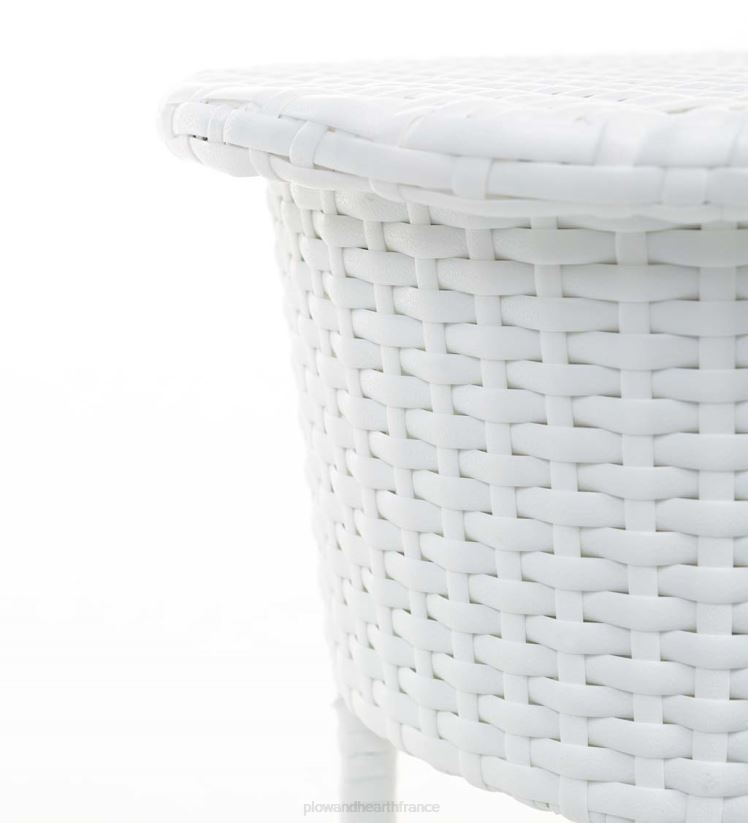 Plow & Hearth articles ménagers ensemble de discussion Harbour Moon avec poufs escamotables et table glacière - blanc 0BNZ1098