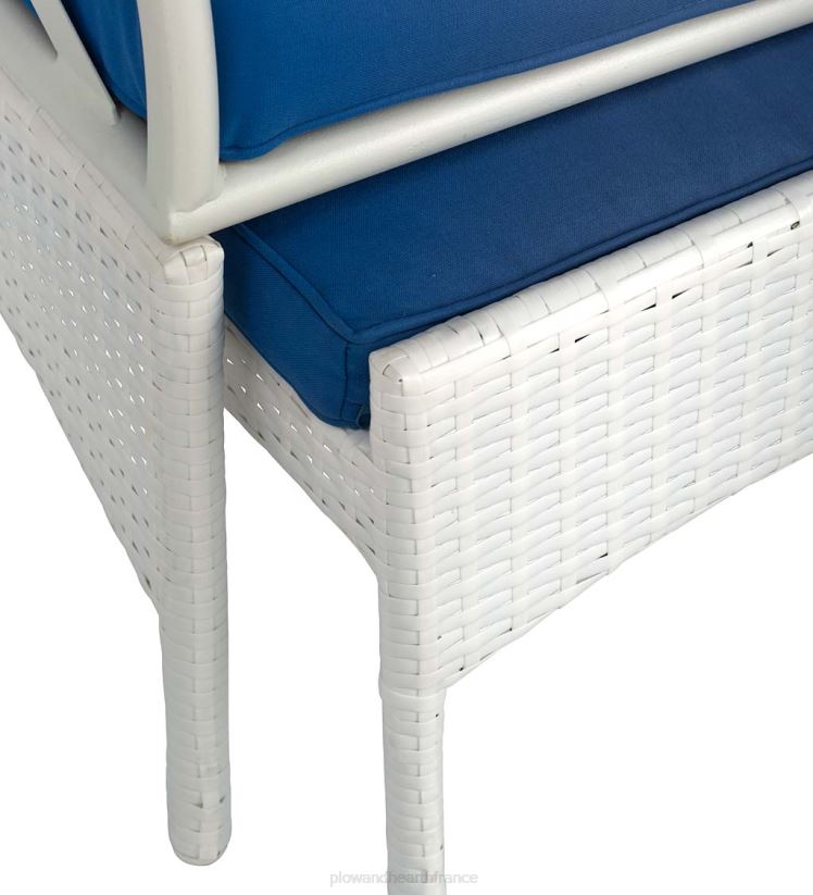 Plow & Hearth articles ménagers ensemble de meubles de patio en osier blanc cinq pièces avec coussins - blanc 0BNZ1079