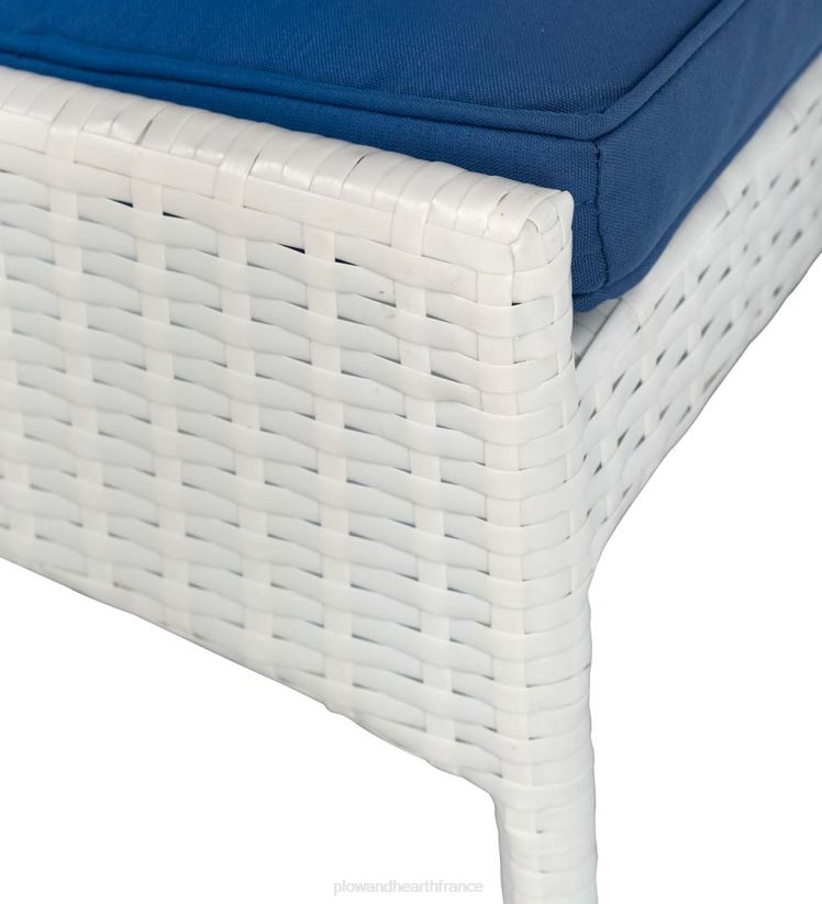 Plow & Hearth articles ménagers ensemble de meubles de patio en osier blanc cinq pièces avec coussins - blanc 0BNZ1079