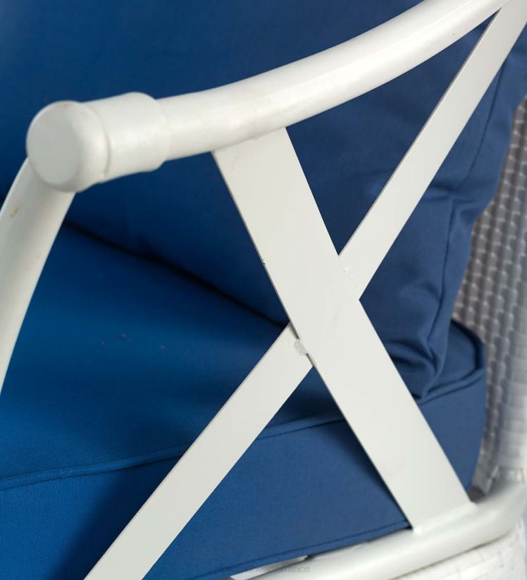 Plow & Hearth articles ménagers ensemble de meubles de patio en osier blanc cinq pièces avec coussins - blanc 0BNZ1079