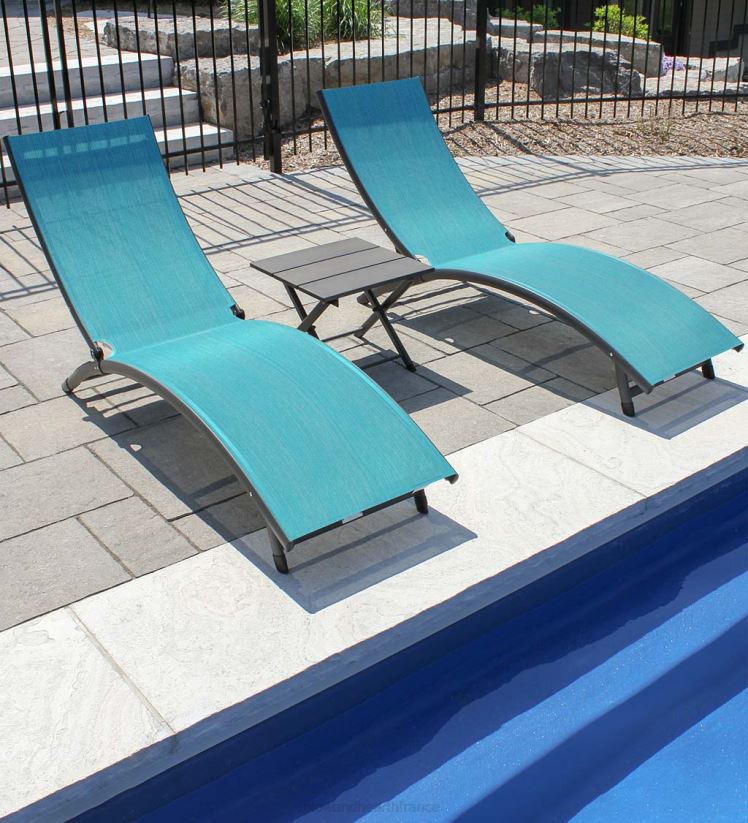 Plow & Hearth articles ménagers ensemble de salon Coral Springs - bleu hawaii/cadre noir 0BNZ1186